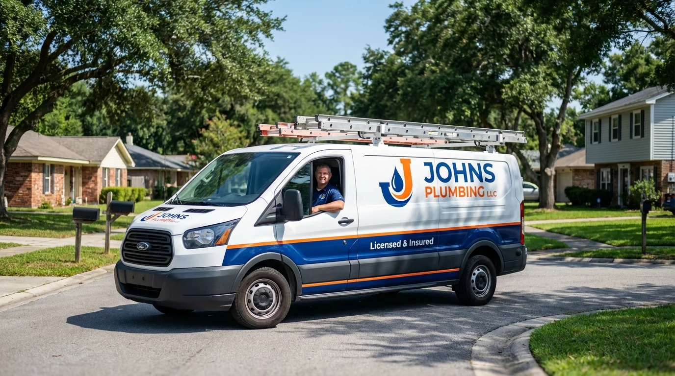 Johns Plumbing LLC service van in Wheelersburg, OH
