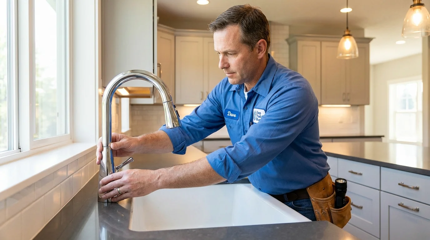 Kitchen faucet installation by Johns Plumbing LLC in Wheelersburg